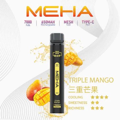 魅嗨小黑條 MEHA XBAR 7000抛棄式 Mesh芯爆發力強 3%丁鹽黃金配方 極強冰感體驗 650mAh大電量可充電長效續航 台灣現貨:圖片 11
